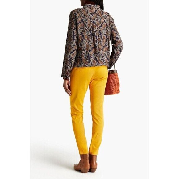 ba&sh Pietro Paisley-print Woven Shirt Size 3 US 10 Blue Multi - Picture 8 of 13